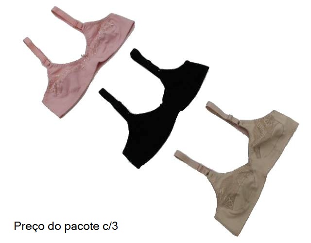 Soutien Daydbelle Adulto Extra Grande Cotton Renda (c/3)