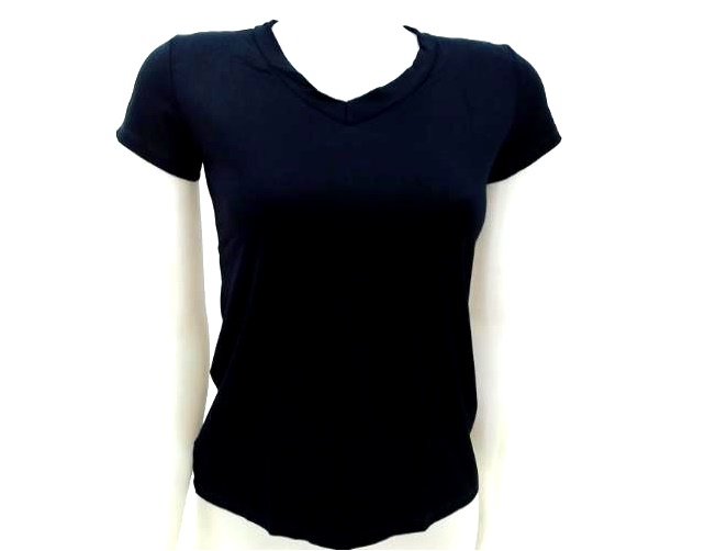 Blusa Mariasns Adulto Feminina Manga Curta Viscolycra Decote V