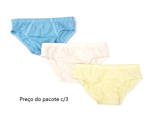 Cueca Bimbobello Infantil Algodão Lisa (c/3)