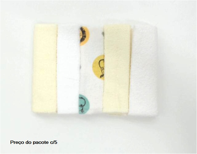 Toalha-boca Papi Bebe Algodão 32x25cm (c/5)