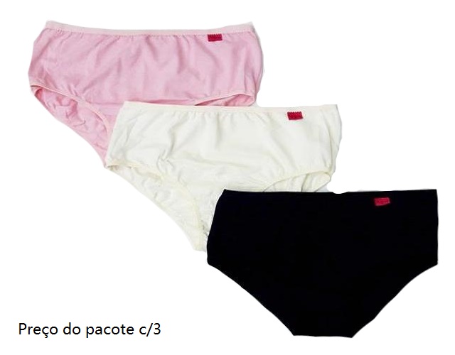 Calcinha Kellynha Adulto Extra Grande Cotton (c/3)