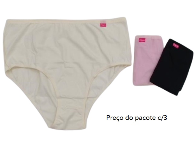 Calcinha Kellynha Adulto Extra Grande Cotton (c/3)