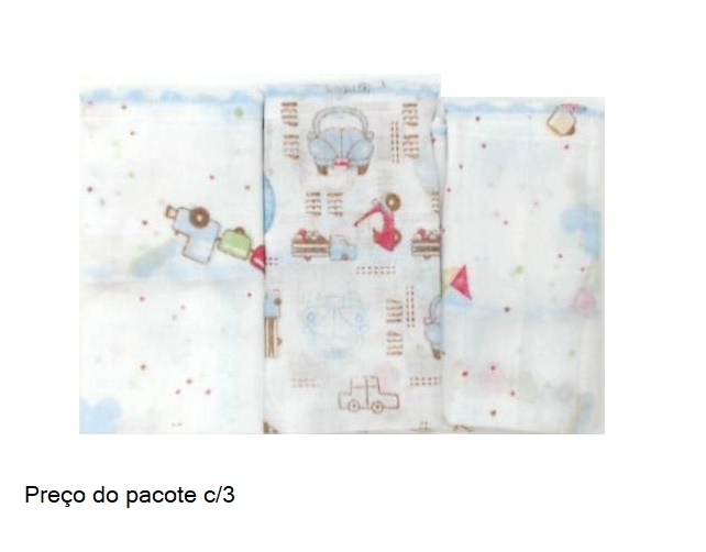Toalha-boca Papi Bebe Fralda 32x32 Cm (c/3)