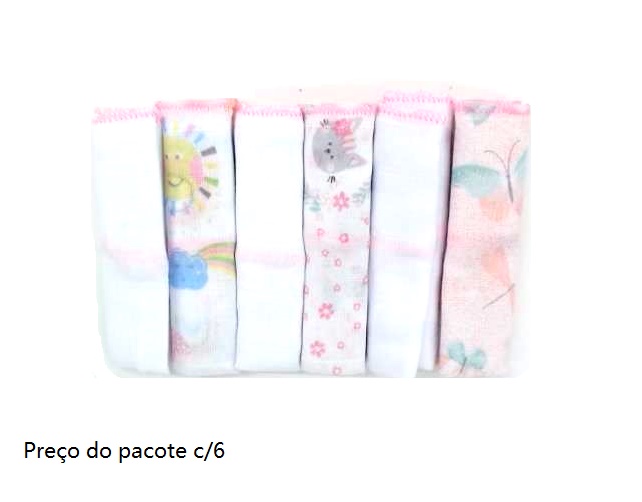 Toalha-boca Karinho Bebe Unissex Algodão Sortida (c/6)