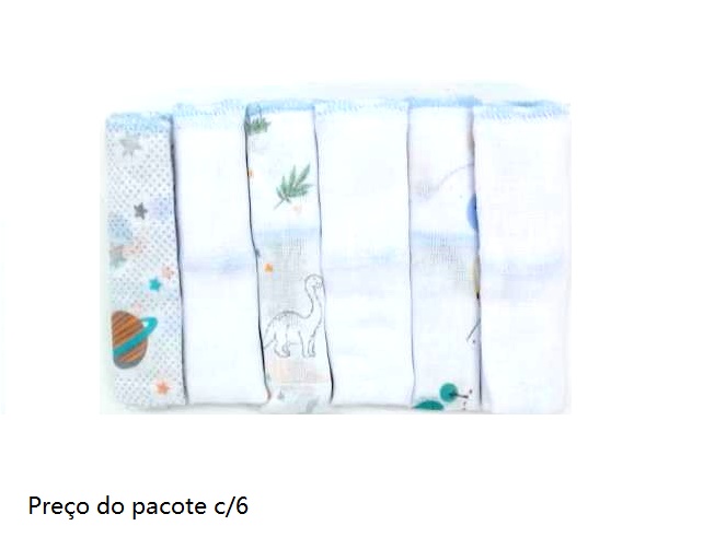 Toalha-boca Karinho Bebe Unissex Algodão Sortida (c/6)
