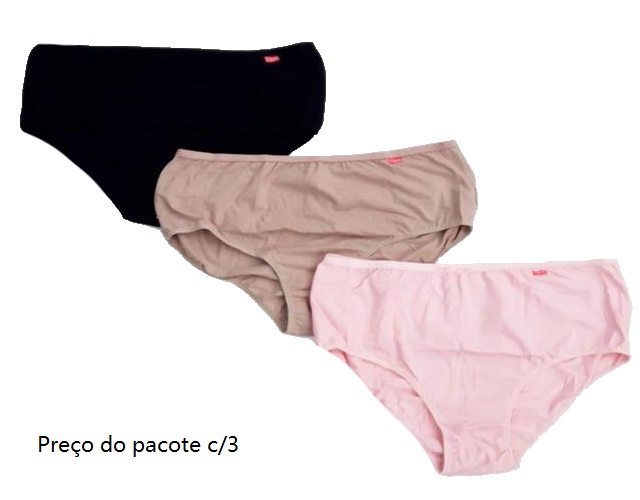 Calcinha Kellynha Adulto Extra Grande Cotton (c/3)