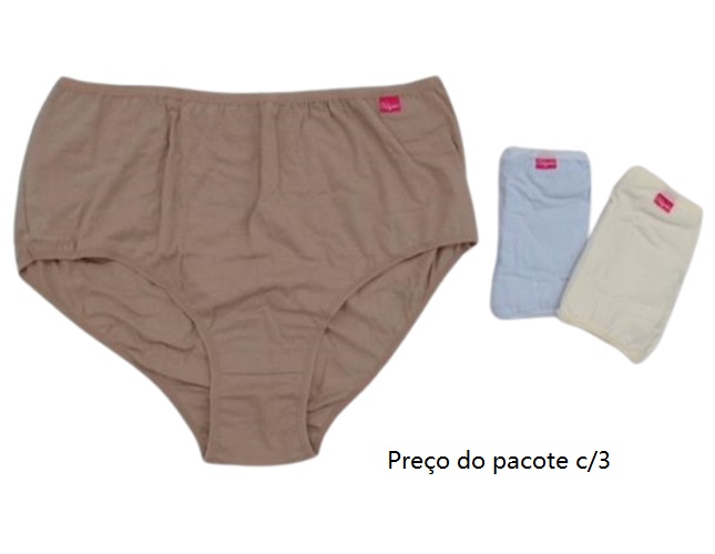 Calcinha Kellynha Adulto Extra Grande Cotton (c/3)