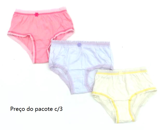 Calcinha Kellynha Juvenil Algodão Renda (c/3)