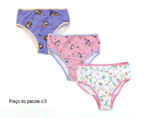 Calcinha Kellynha Juvenil Cotton (c/3)