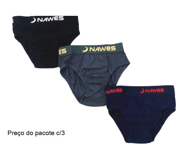 Cueca Nawes Juvenil Algodão Elás Personalizado (c/3)