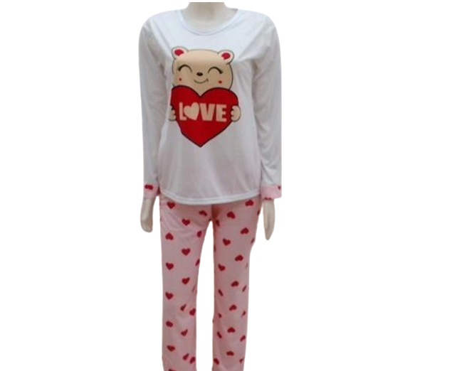 Pijama Jucatel Adulto Feminina Manga Longa Malha Pv