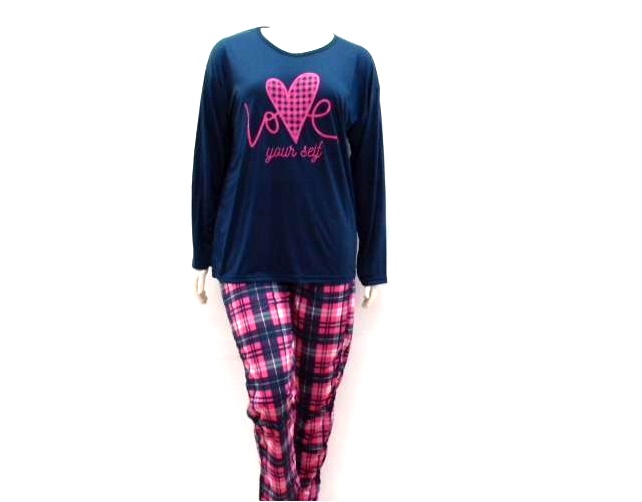 Pijama Jucatel Adulto Extra Grande Manga Longa Malha Pv