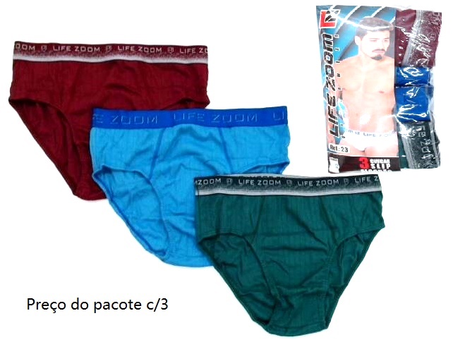 Cueca Lifezoom Adulto Extra Grande Ribana Canelada (c/3)