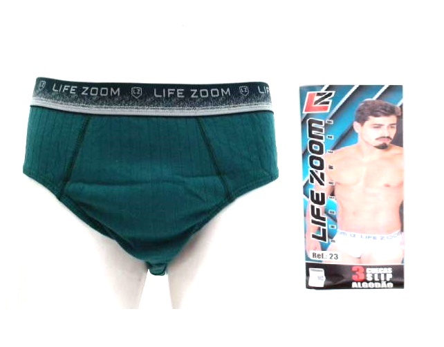 Cueca Lifezoom Adulto Extra Grande Ribana Canelada (c/3)