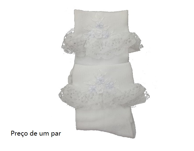 Meia Brando Bebe Poliamida Renda
