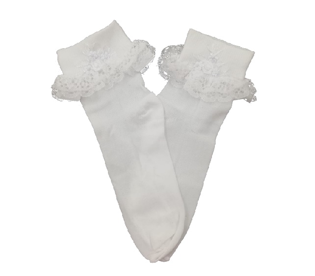 Meia Brando Bebe Poliamida Renda