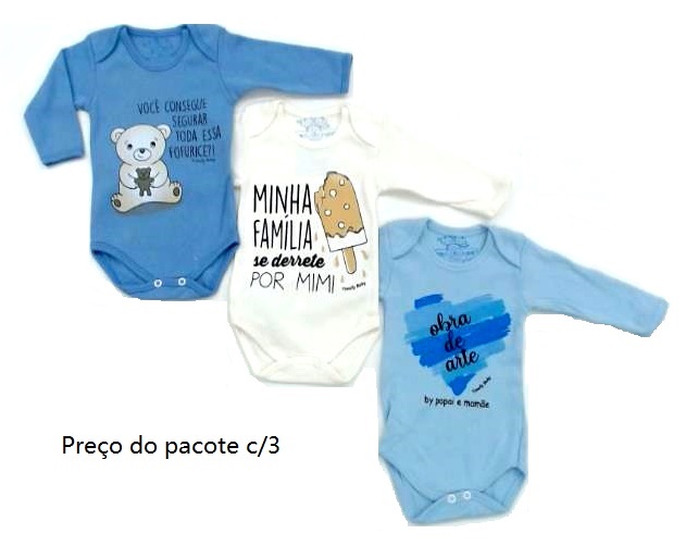 Body Timufy Bebe Masc M/l Suedine Frases (c/3)