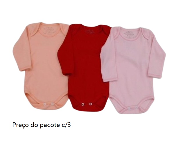 Body Timufy Bebe Feminina Manga Longa Suedine (c/3)