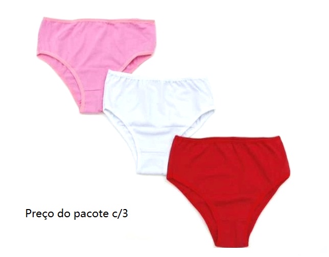 Calcinha Kellynha Juvenil Cotton Lisa (c/3)
