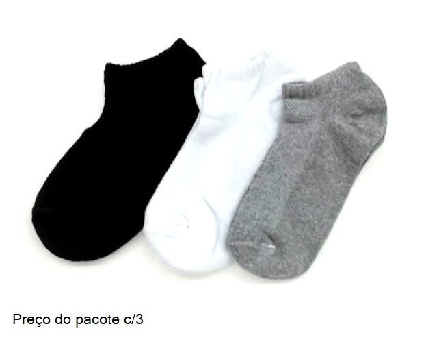 Meia Byfiapo Adulto  Algodão Sapatilha (c/3)