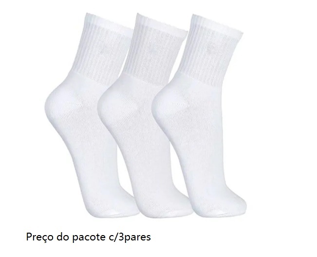 Meia Byfiapo Adulto  Sport Cano Alto (c/3)