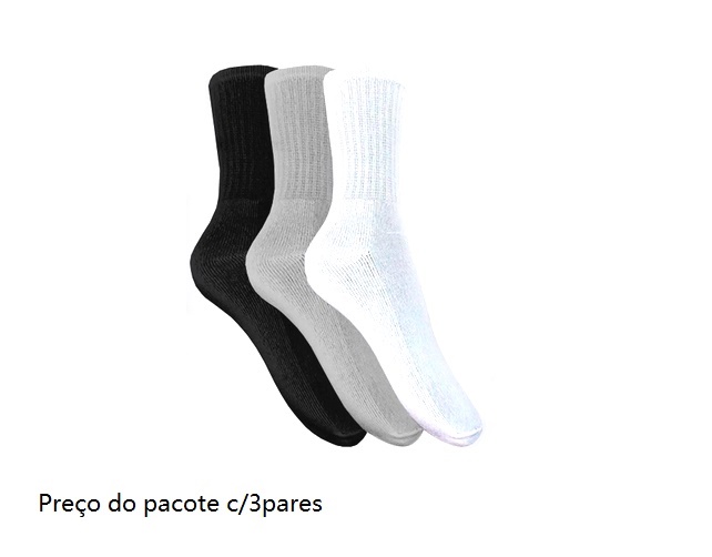 Meia Byfiapo Adulto  Sport Cano Alto (c/3)