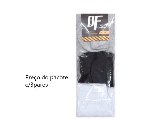 Meia Byfiapo Adulto  Sport Cano Alto (c/3)