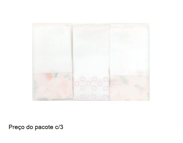 Toalha-boca Papi Bebe Unissex 34x32cm(c/3)