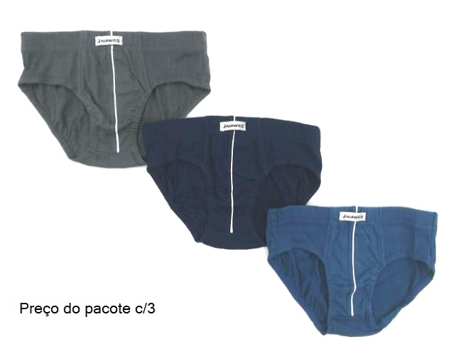 Cueca Nawes Juvenil Algodão Recorte Canelada Viés (c/3)