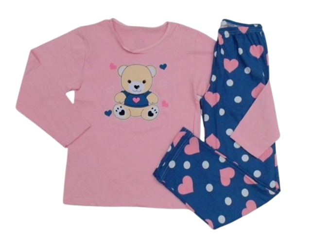 Pijama Jucatel Juvenil Feminina Manga Longa Malha