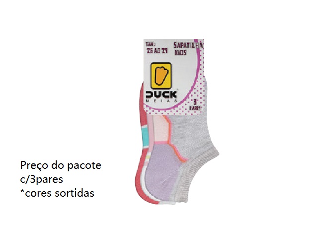 Meia Condeduck Infantil Algodão Sapatilha (c/3)