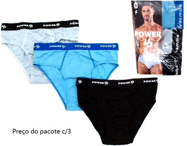 Cueca Power Adulto Algodão Elástico Personalizado (c/3)