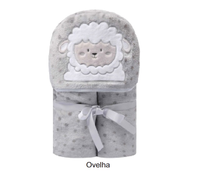 Cobertor Papi Bebe Unissex Microfibra Capuz