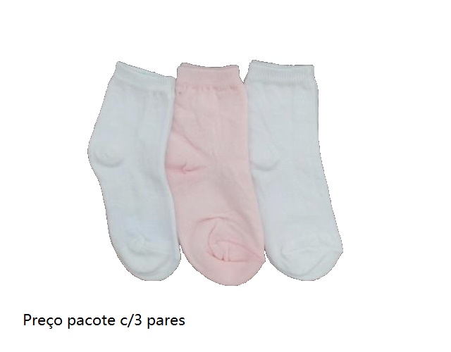 Meia Delos Bebe Unissex Algodão Lisa (c/3)