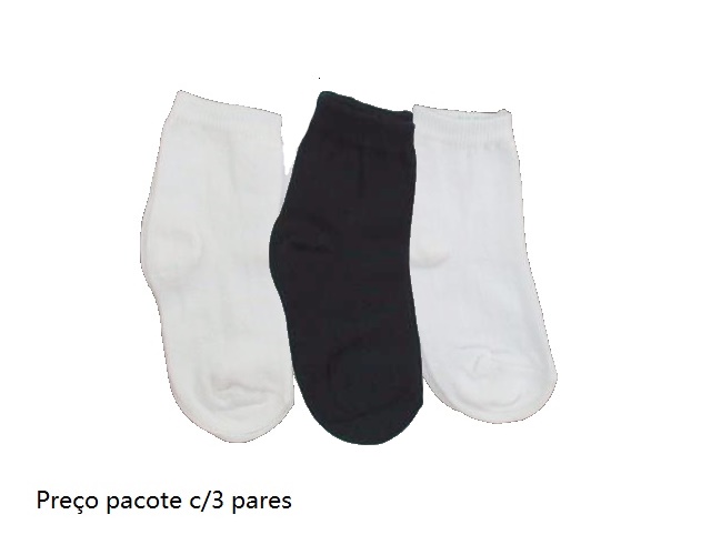 Meia Delos Bebe Unissex Algodão Lisa (c/3)