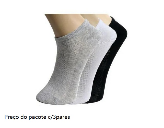 Meia Byfiapo Adulto  Algodão Sapatilha (c/3)