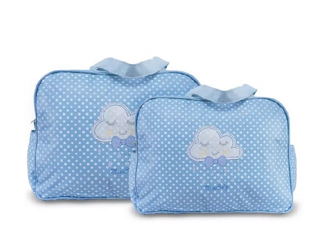 Kit-sacola Mavebaby Bebe Unissex Pvc Bordado 2pç