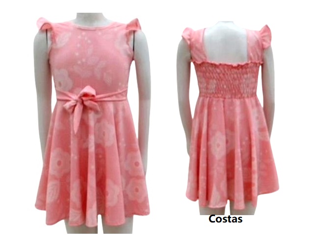 Vestido Nilvitex Juvenil Manga japonesa Poliéster
