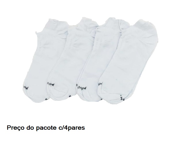Meia Centopé Adulto  Algodão Sapatilha (c/4)