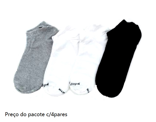 Meia Centopé Adulto  Algodão Sapatilha (c/4)