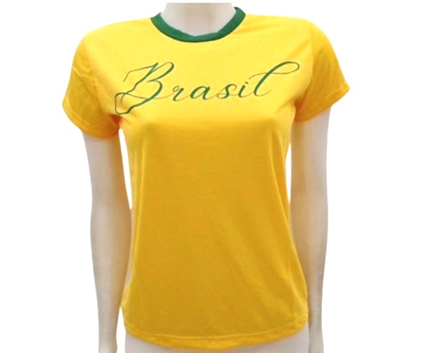 Blusa Pacoleon Adulto Feminina Manga Curta Malha Pv Brasil