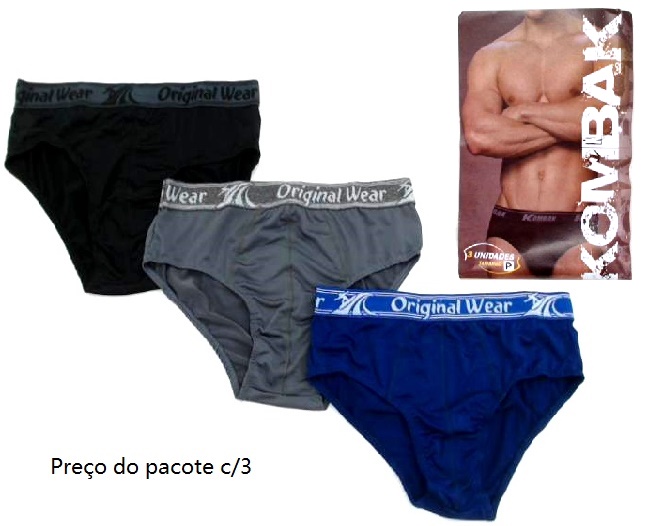 Cueca Kombak Adulto Microfibra Elástico Personalizado (c/3)