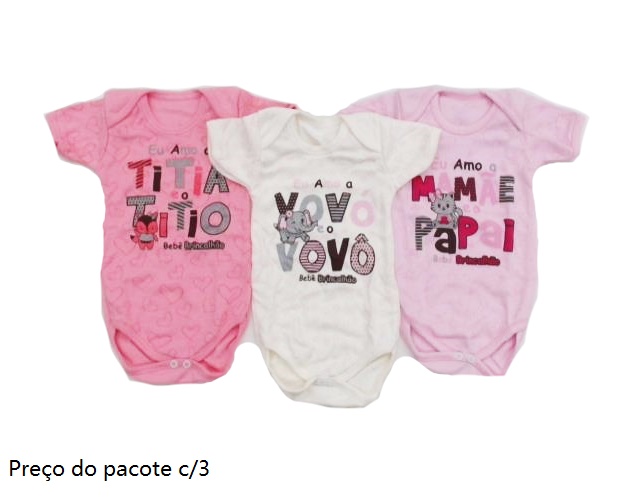 Body Bebebrincalhao Bebe Fem M/c Suedine (c/3)