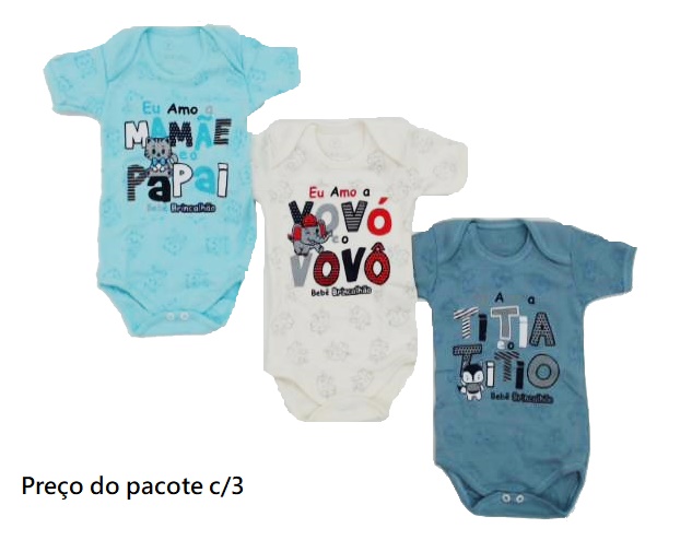 Body Bebebrincalhao Bebe Masc M/c Suedine (c/3)