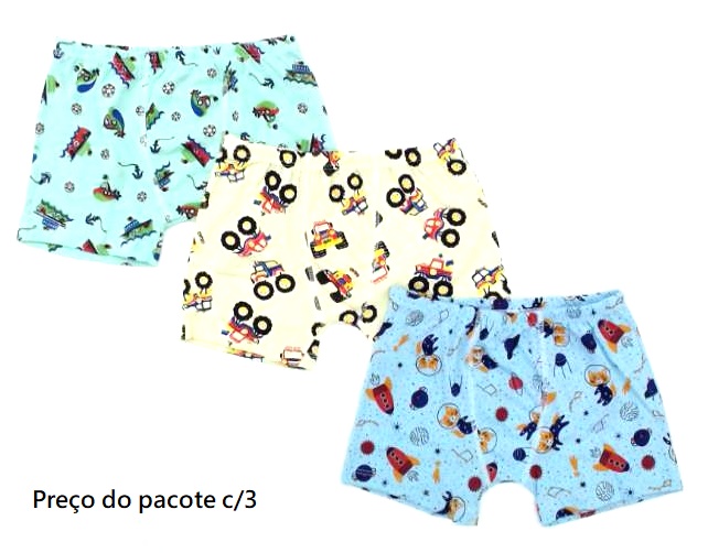 Cueca-boxer Bimbobello Inf Alg Estamp (c/3)