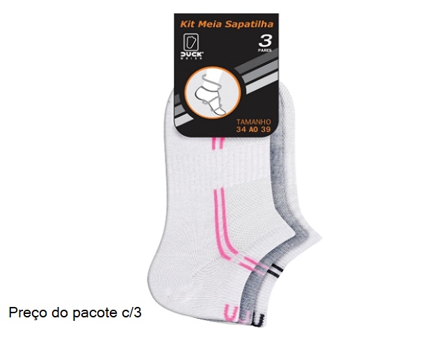 Meia Condeduck Adulto  Algodão Sapatilha (c/3)