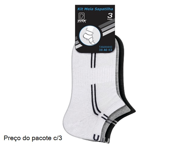 Meia Condeduck Adulto  Algodão Sapatilha (c/3)