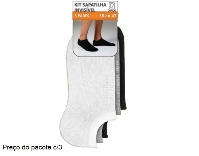 Meia Condeduck Adulto  Algodão Sapatilha (c/3)