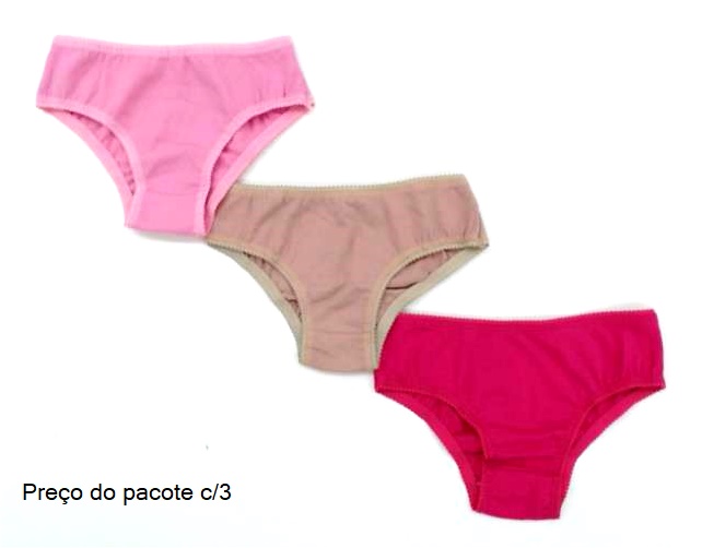 Calcinha Bellezaoriginal Infantil Cotton (c/3)