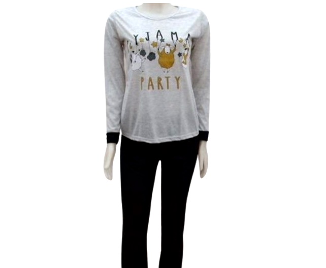 Pijama Jucatel Adulto Feminina Manga Longa Malha Pv Calça